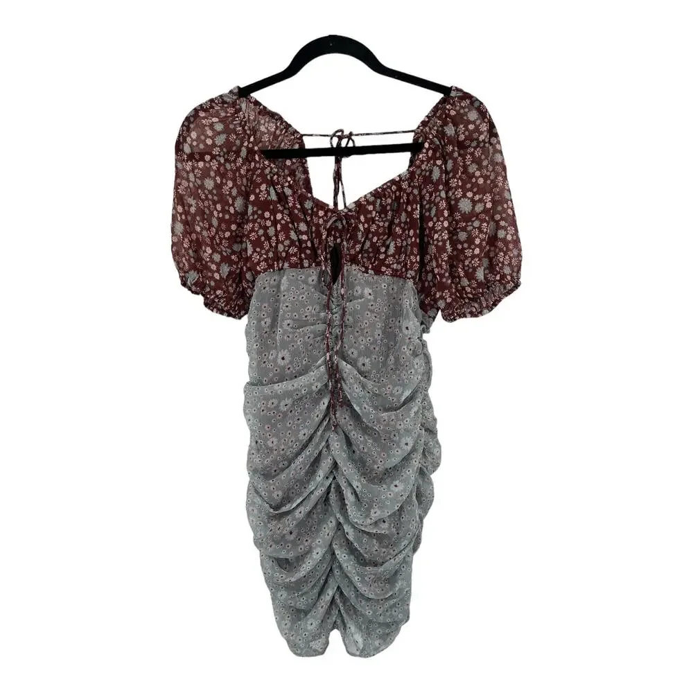 Free People dress Tessa floral gather minidress X-Small XS